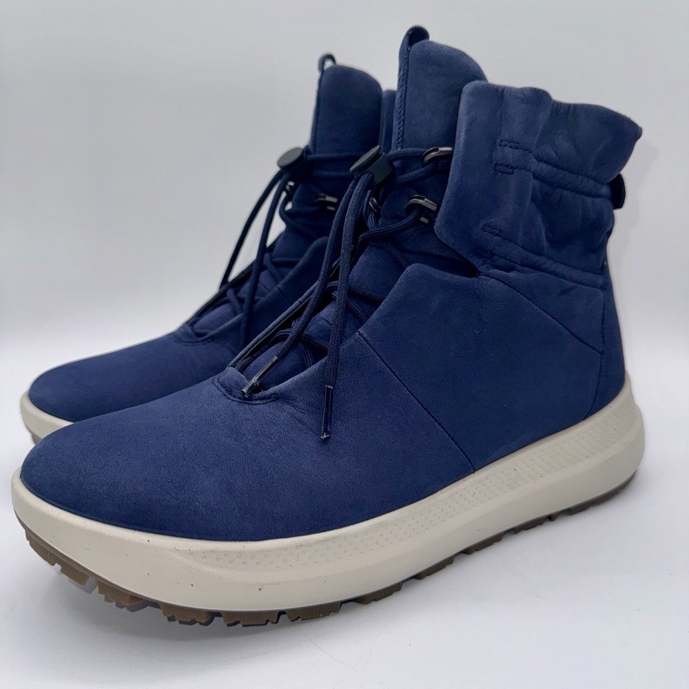ECCO Solice Boots Women's Size 10 EU‎ 41 Blue Waterproof Leather